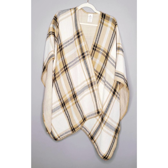 Woolrich 100% Acrylic Soft Brown Plaid Oversize Shawl OS